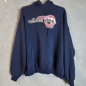 Vintage Six Flags x Warner Bros. Coaster Team Hoodie Y2K Graphic Size L/XL